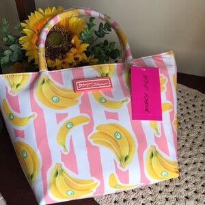 Betsey Johnson Banana Print Insulated Satchel Lunch Tote